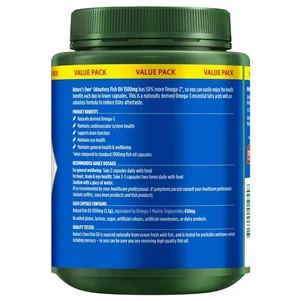 (PRE ORDER) Nature's Own Odourless Fish Oil 1500mg 500 Capsules Exclusive Size shelf life 2yrs